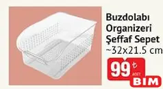 BUZDOLABI ORGANİZERİ ŞEFFAF SEPET 32X21.5 CM